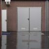 OmniDoor double door in RAL-colour with alu vents 400x200